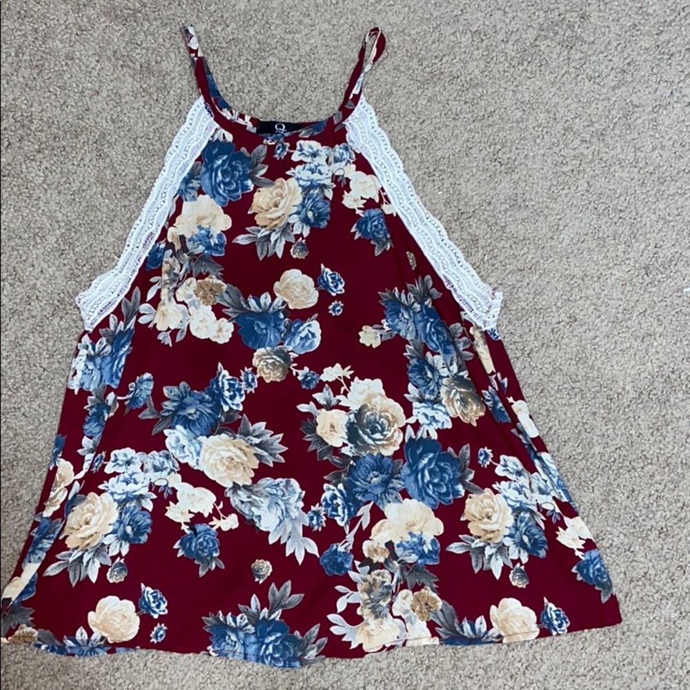A flowered blouse